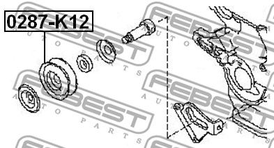 Ролик натяжения ремня кондиционера FEBEST 0287K12