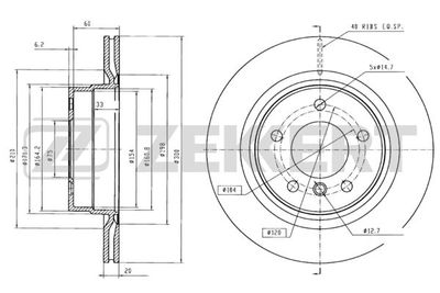 Диск тормозной задний Zekkert BS5609
