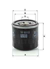 Фильтр масляный MANN-FILTER W6018