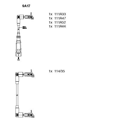 Комплект проводов высоковольтных BREMI 9A17