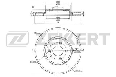 Диск тормозной передний Zekkert BS5049