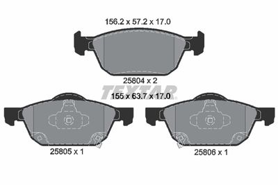Колодки тормозные передние TEXTAR 2580401
