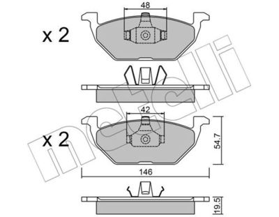 Комплект колодок для дискового тормоза METELLI 2202111