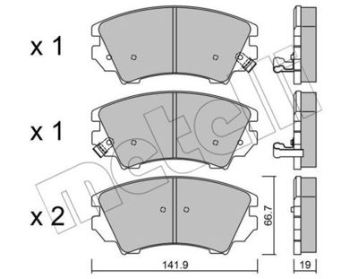 Комплект колодок для дискового тормоза METELLI 2208420