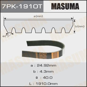 Ремень ручейковый Masuma 7PK1910T