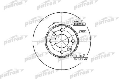Диск тормозной передний PATRON PBD4364