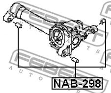 Сайлентблок подушки дифференциала FEBEST NAB298