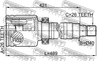 ШРУС внутренний FEBEST 2111TC726RH