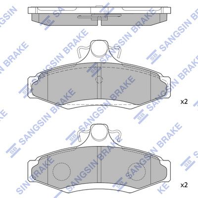 Колодки тормозные задние SANGSIN SP1114