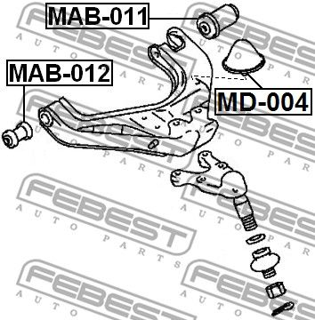 Отбойник амортизатора переднего FEBEST MD004