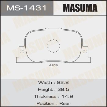 Колодки тормозные задние Masuma MS1431