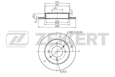 Диск тормозной задний Zekkert BS5187