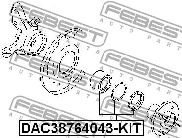 Подшипник передней ступицы FEBEST DAC38764043KIT