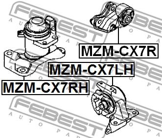 Подушка двигателя правая FEBEST MZMCX7RH
