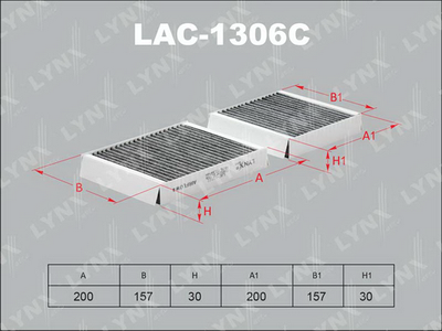 Фильтр салона угольный LYNXauto LAC1306C