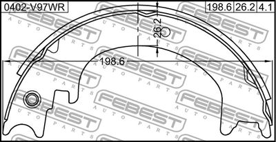 Колодки тормозные задние барабанные FEBEST 0402V97WR