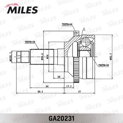 ШРУС наружный с АБС Miles GA20231