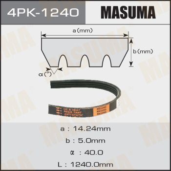Ремень поликлиновой Masuma 4PK1240