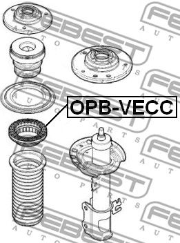 Подшипник передней опоры амортизатора FEBEST OPBVECC
