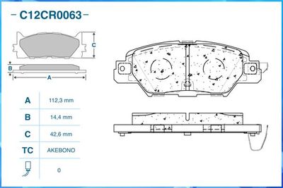 Колодки тормозные задние CWORKS C12CR0063