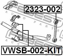 Втулки переднего стабилизатора комплект FEBEST VWSB002KIT