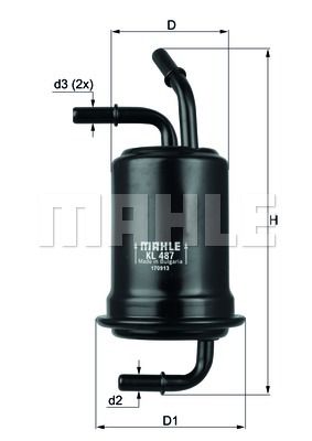 Фильтр топливный MAHLE KL487