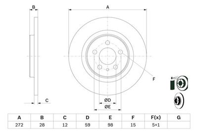 Диск тормозной задний BOSCH 0986479064