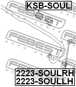 Тяга стабилизатора передняя правая FEBEST 2223SOULRH