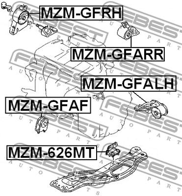 Опора двигателя FEBEST MZM626MT