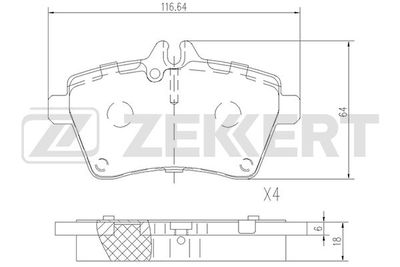 Колодки тормозные дисковые передние Zekkert BS2469
