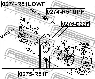 Ремкомплект суппорта тормозного переднего FEBEST 0275R51F
