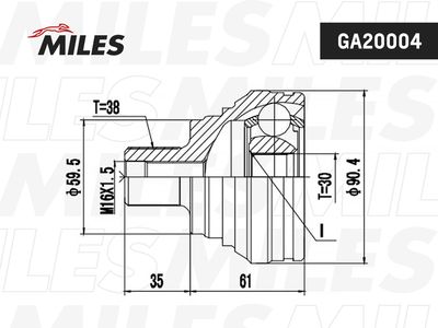 ШРУС наружный Miles GA20004