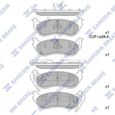 Колодки тормозные дисковые SANGSIN SP1511