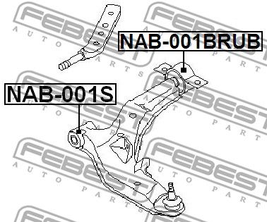 Сайлентблок рычага переднего задний FEBEST NAB001BRUB