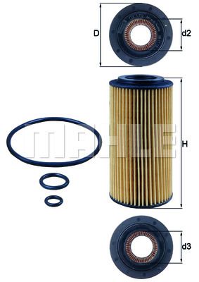 Фильтр масляный MAHLE OX179D
