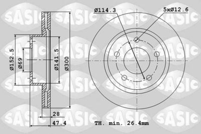 Диски тормозные комплект SASIC 6106224