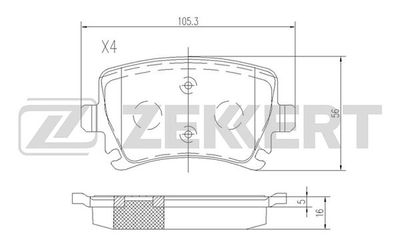 Колодки тормозные дисковые задние Zekkert BS1142