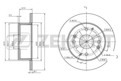 Диск тормозной задний Zekkert BS5762