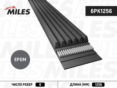 Ремень поликлиновой Miles 6PK1256