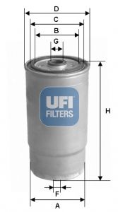 Фильтр топливный дизель UFI 2437900