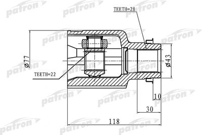 ШРУС внутренний правый PATRON PCV1046
