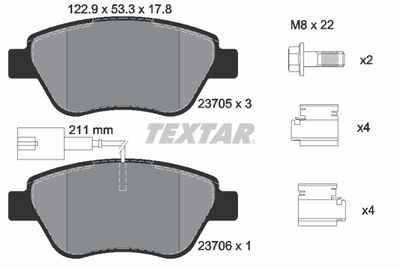Колодки тормозные дисковые передние TEXTAR 2370502