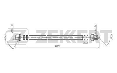 Шланг тормозной передний Zekkert BS9040