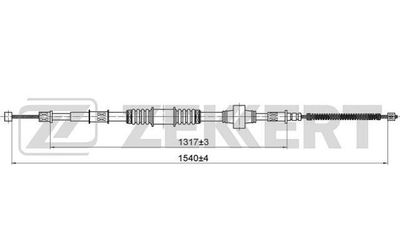 Трос стояночного тормоза левый Zekkert BZ1080