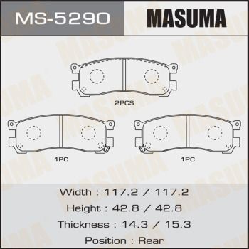 Колодки тормозные дисковые Masuma MS5290
