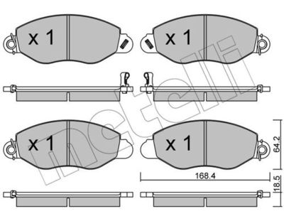 Комплект колодок для дискового тормоза METELLI 2205360