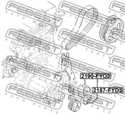 Ролик поликлинового ремня натяжной FEBEST 2187FYD3