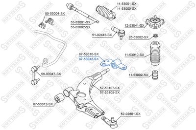 Сайлентблок рычага задний левый STELLOX 8753043SX