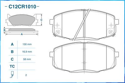Колодки тормозные передние CWORKS C12CR1010