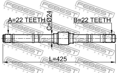 Полуось левая FEBEST 0212P10LH